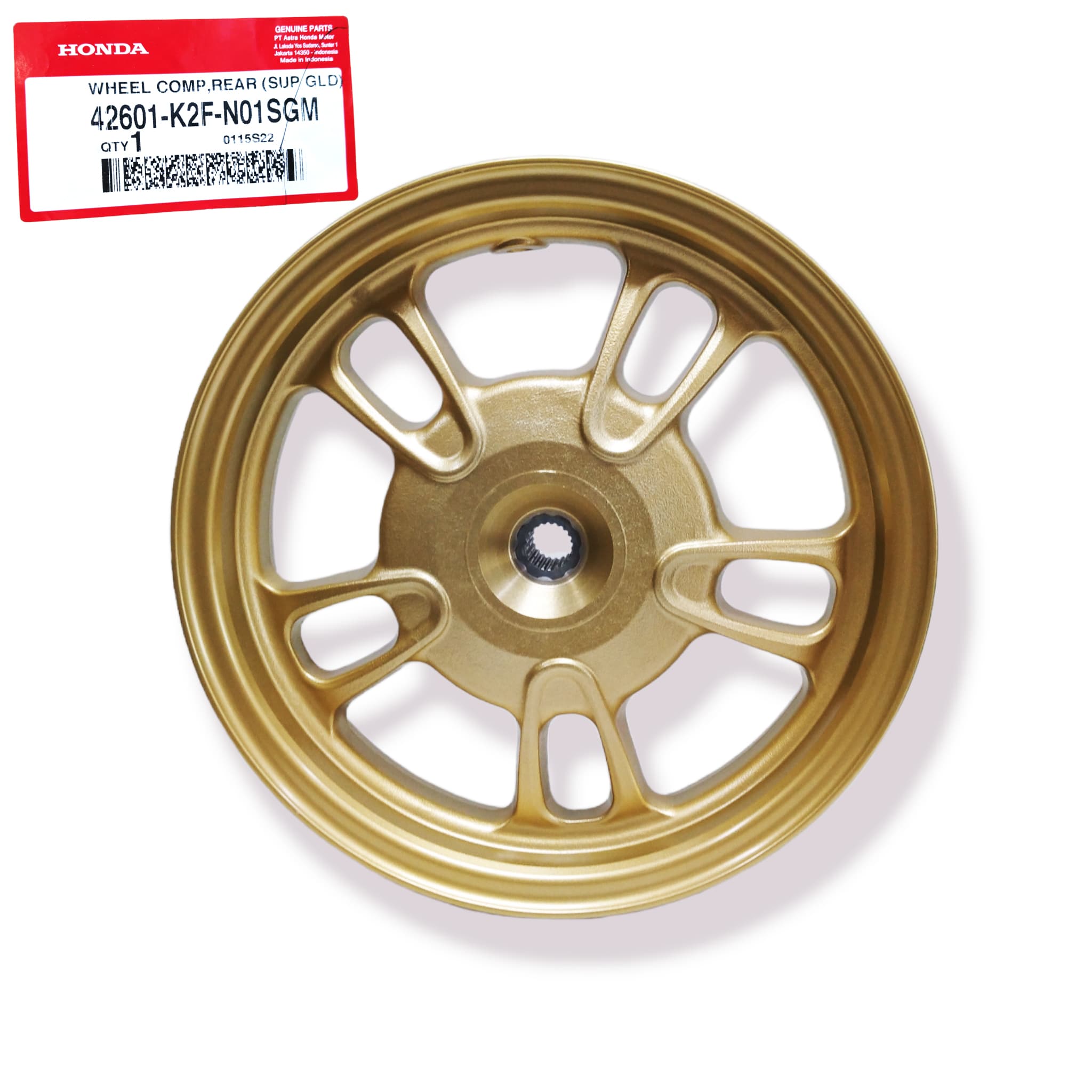42601K2FN01SGM - WHEEL COMP,REAR (SUP GLD) | Spare part Honda original | Suma Parts Shop