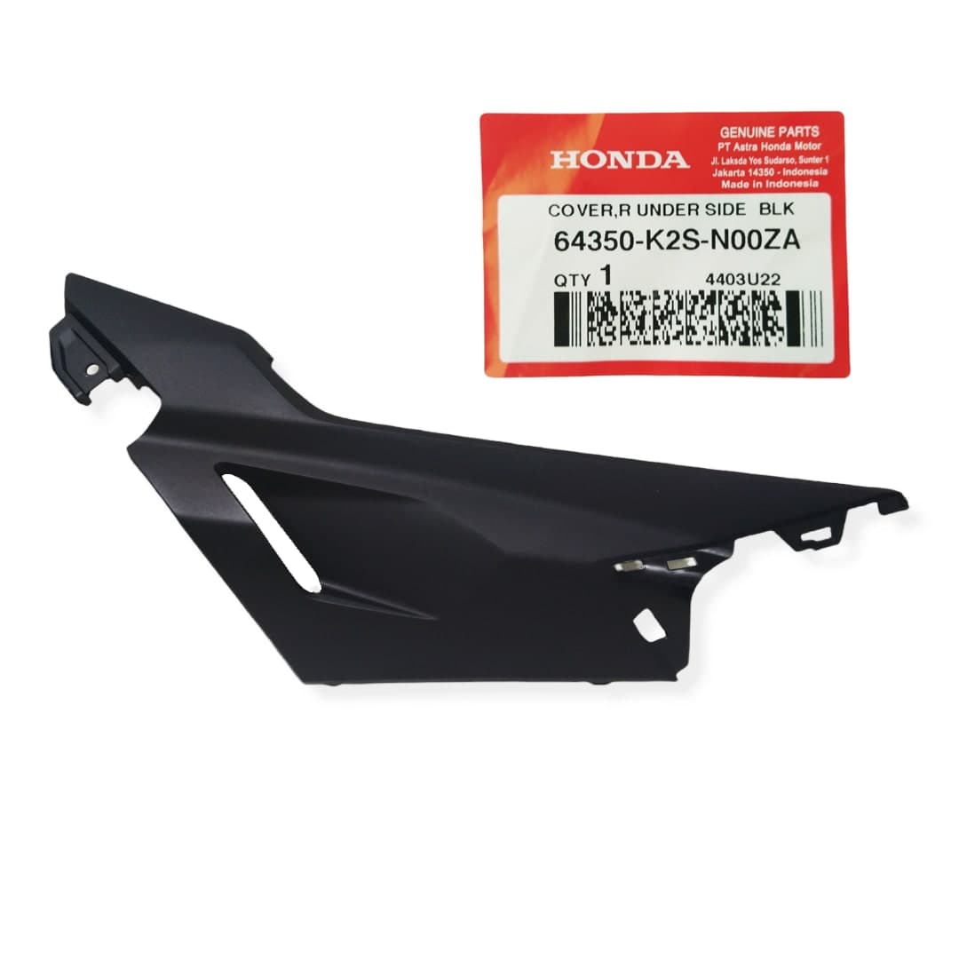 64350K2SN00ZA - COVER,R UNDER SIDE (BLK) | Spare part Honda original | Suma Parts Shop