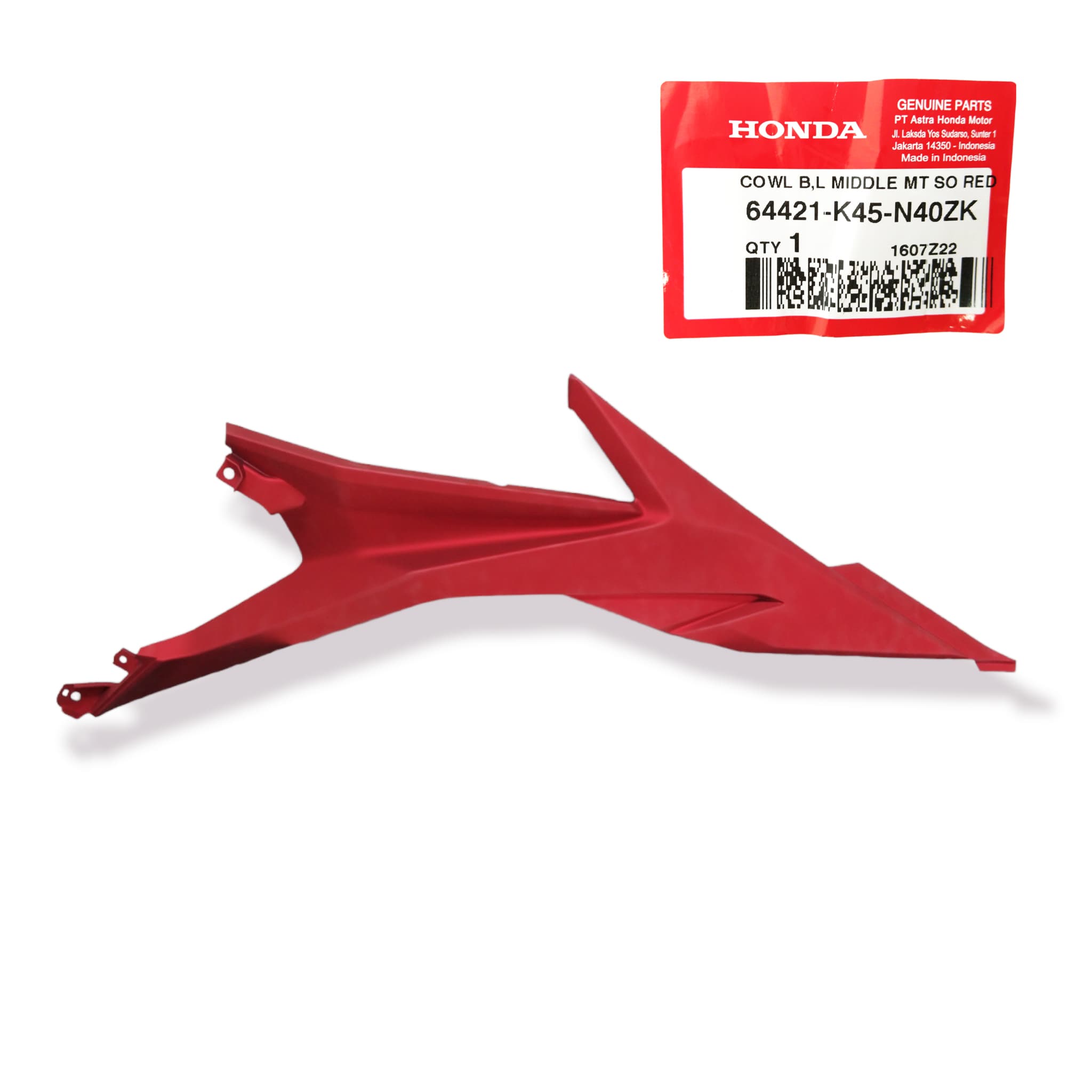64421K45N40ZK - COWL B,L MIDDLE(MT SO RED) | Spare part Honda original | Suma Parts Shop