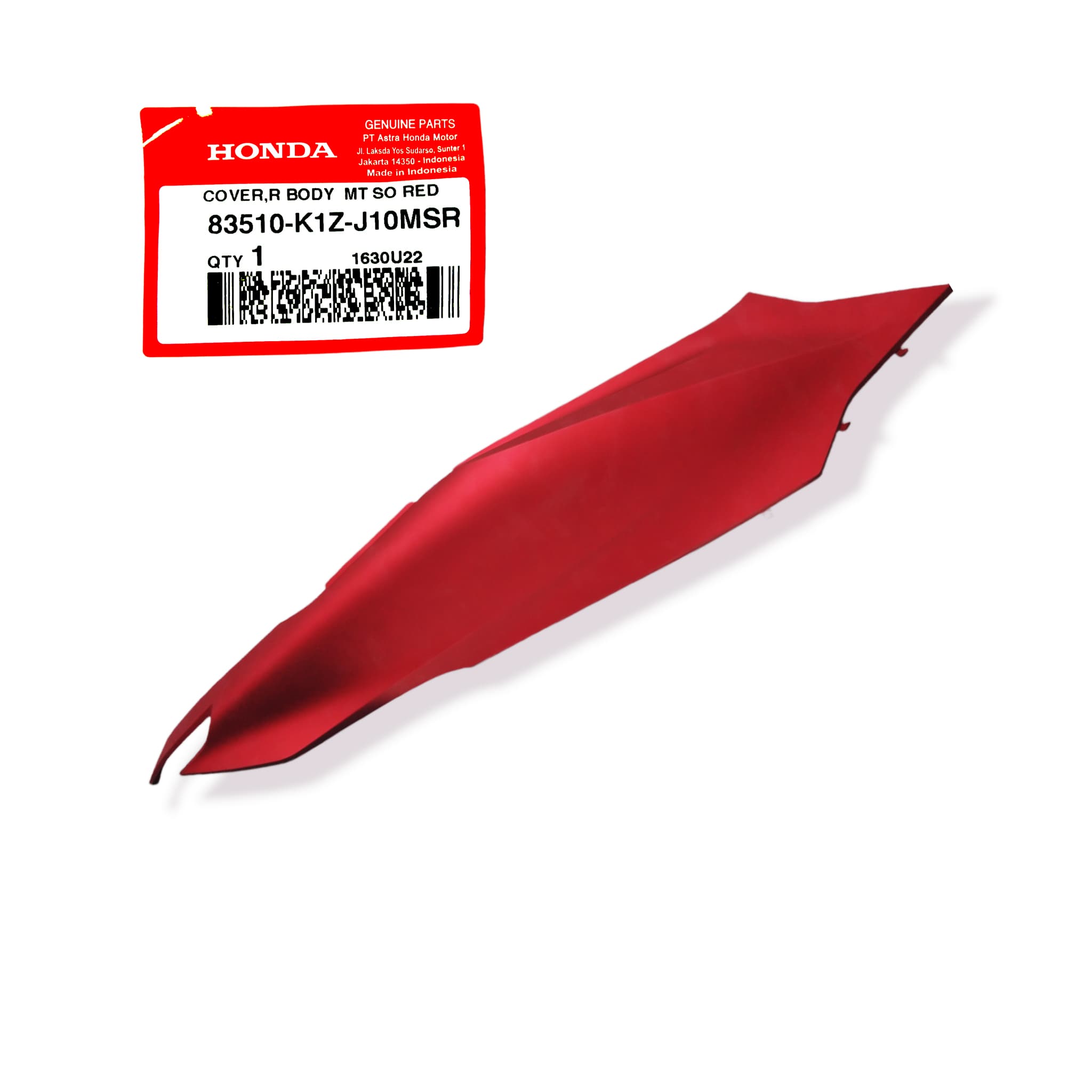 83510K1ZJ10MSR - COVER,R BODY (MT SO RED) | Spare part Honda original | Suma Parts Shop