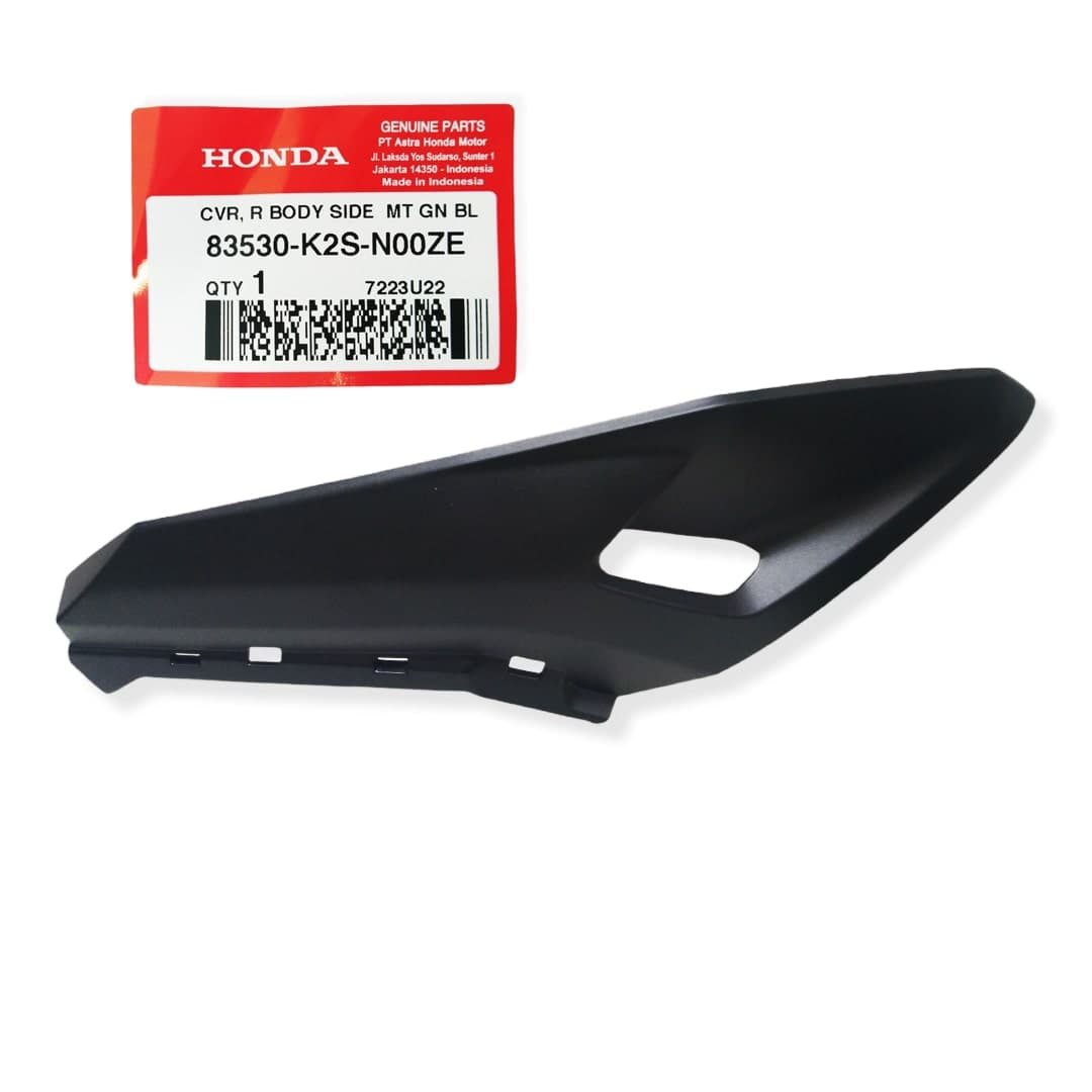 83530K2SN00ZE - COVER, R BODY SIDE (MT GN BL) 83530K2SN00ZE - COVER, R BODY SIDE (MT GN BL) | Spare part Honda original | Suma Parts Shop