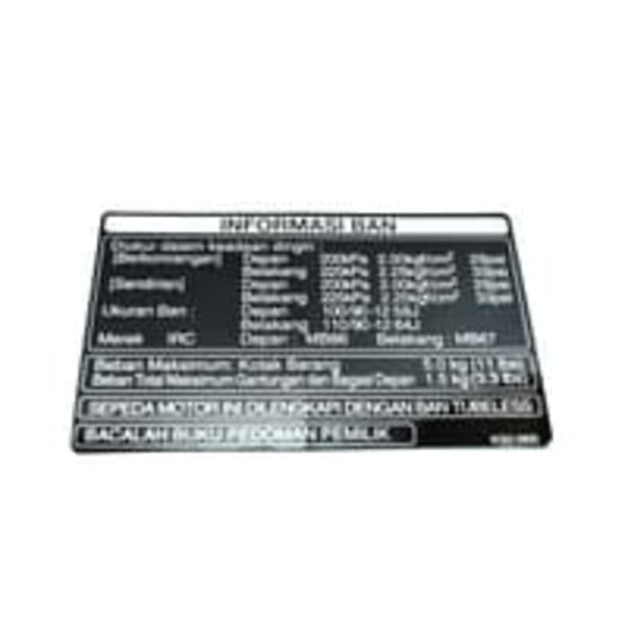 87505K93N00 - LABEL TIRE | Spare part Honda original | Suma Parts Shop