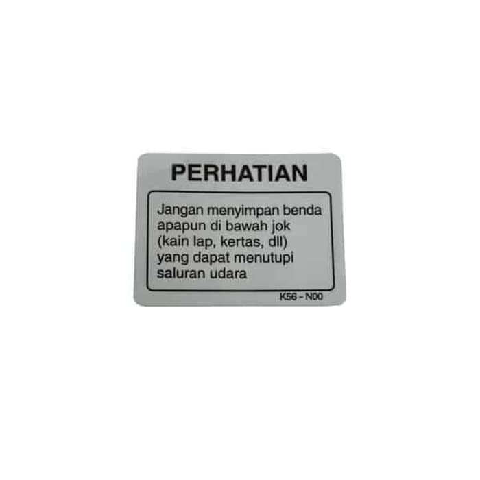 87517K56N00 - LABEL AIR INTAKE NOTICE | Spare part Honda original | Suma Parts Shop